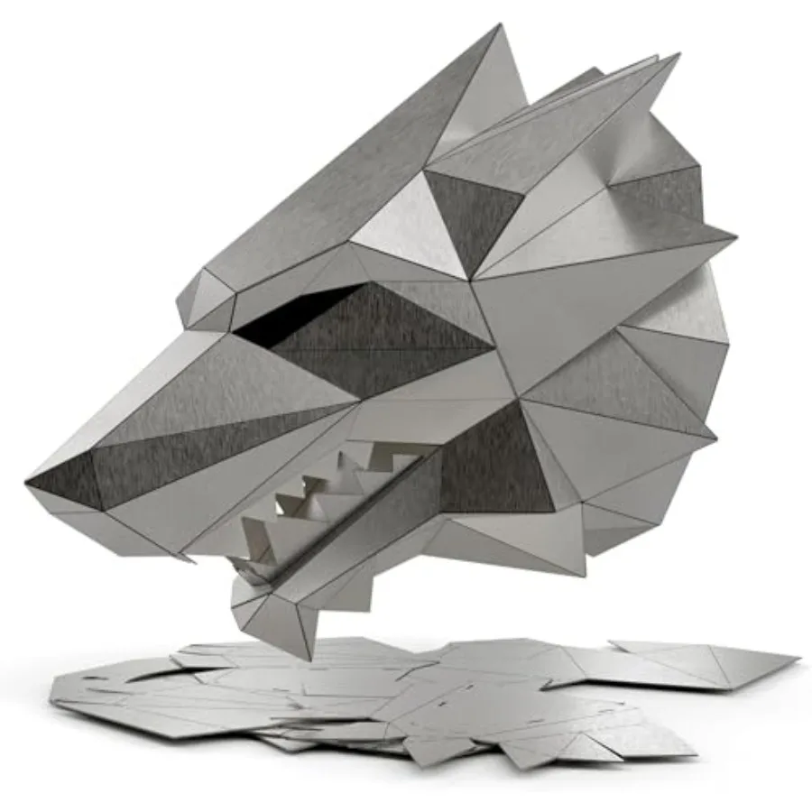 مجموعة لحام رأس Dire Wolf للمبتدئين: 201 كوبونات لحام من الفولاذ المقاوم للصدأ قطع تدريب معدنية مقطوعة بالليزر مناسبة لـ TIG