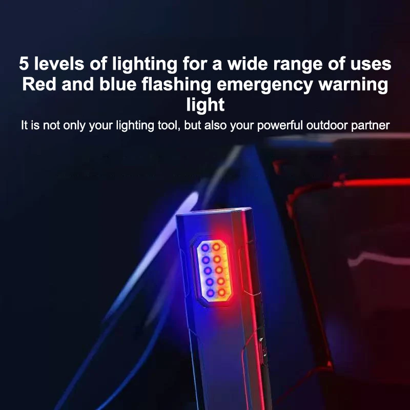Compact 600LM COB LED Flashlight Type C; Rechargeable Mini Emergency Torch With Magnet Pocket Lantern, 1PC