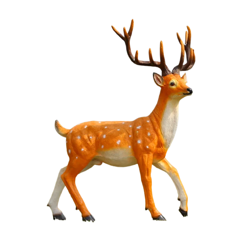 Simulation sika deer sculpture, deer ornament, resin fiberglass, animal garden, courtyard, sub-landscape decoration