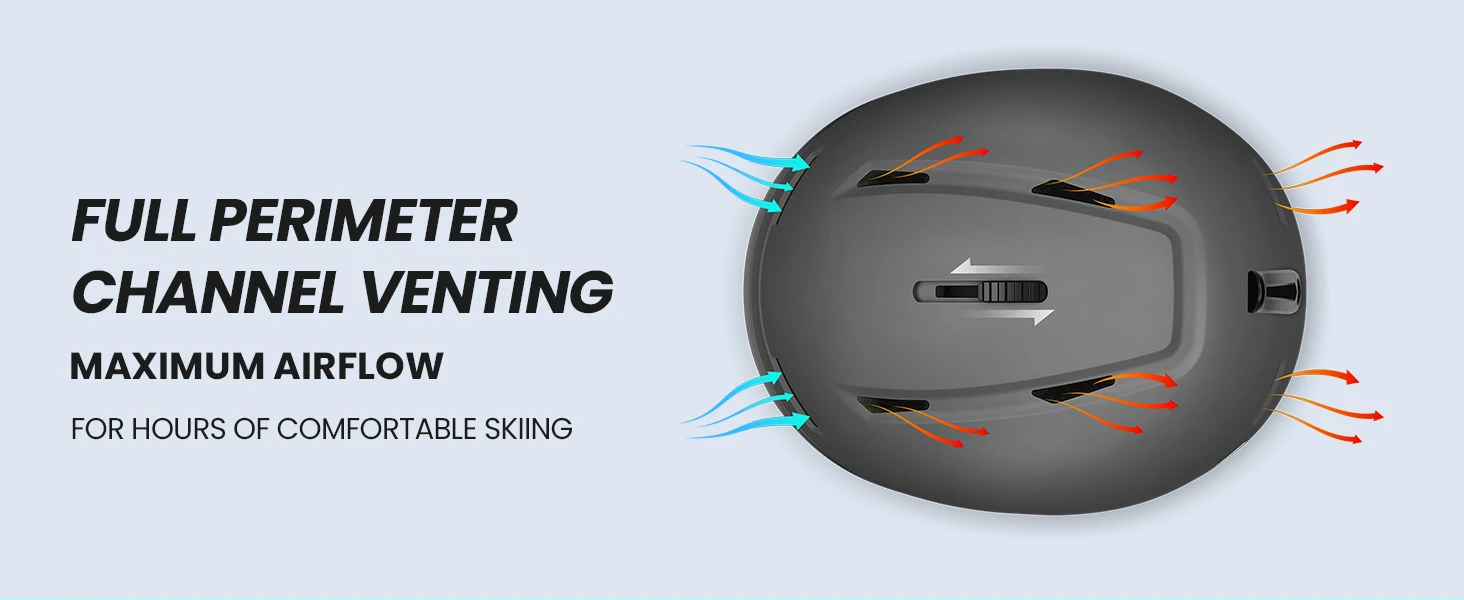 OutdoorMaster MIPS Skihelm mit Ohrenschutz 8 Verstellbare Belüftungsöffnungen PC+EPS Hochwertig für Snowboard Ski Skateboard Outdoor-Sport – Detail 3