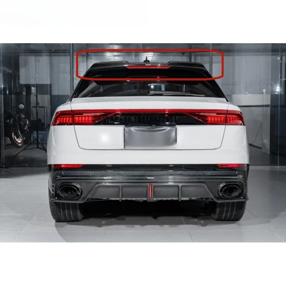 Rear Spoiler Top Wing for8 SQ8 Prepreg Dry Carbon Fiber Car Spoiler Blade-shaped Tail Wing