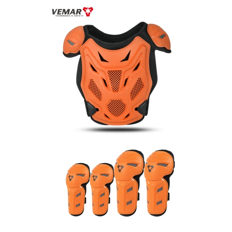 Kinderen Motorrijden Body Armor/Elleboog Kniebeschermer Kinderen Motocross Rugvest Borst Off-Road Moto Fietsen Beschermende uitrusting