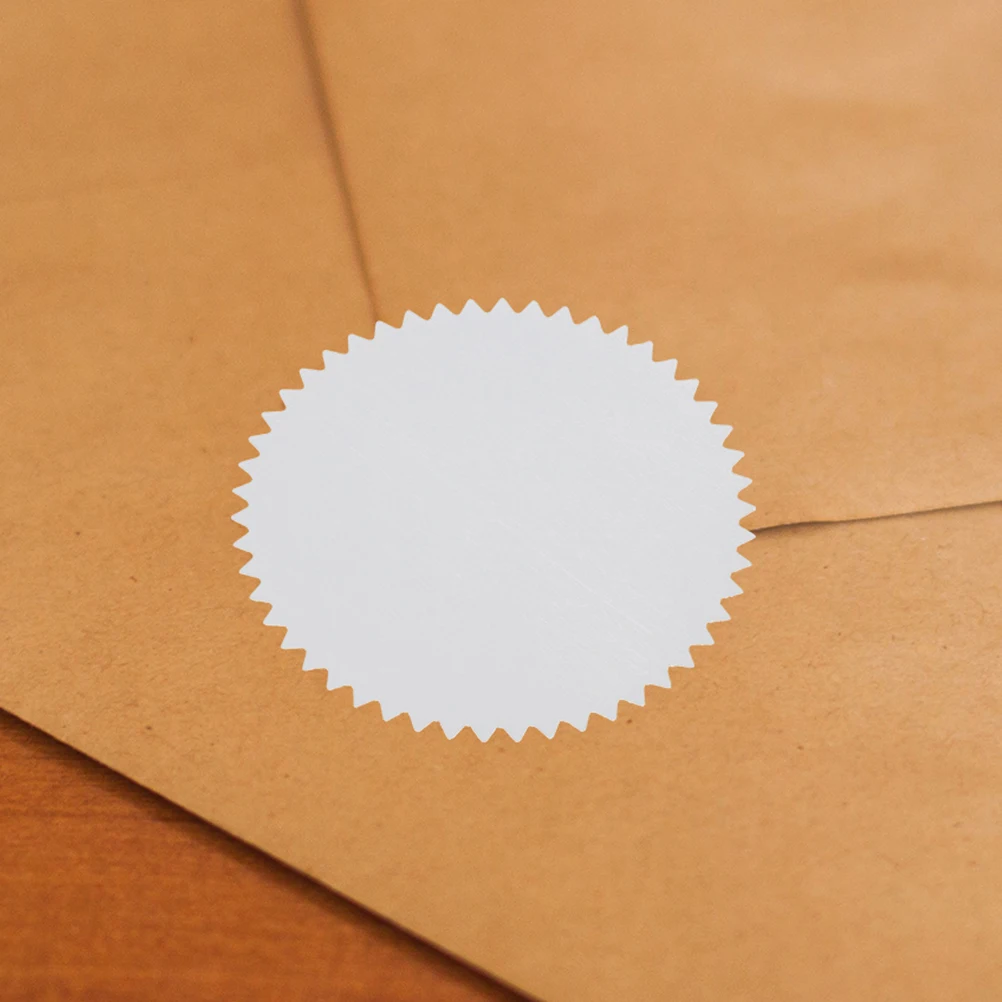

200Pcs Self Adhesive Steel Seal Blank Round Stickers Serrated Edge Certificate Sealing Labels For Document Embossing