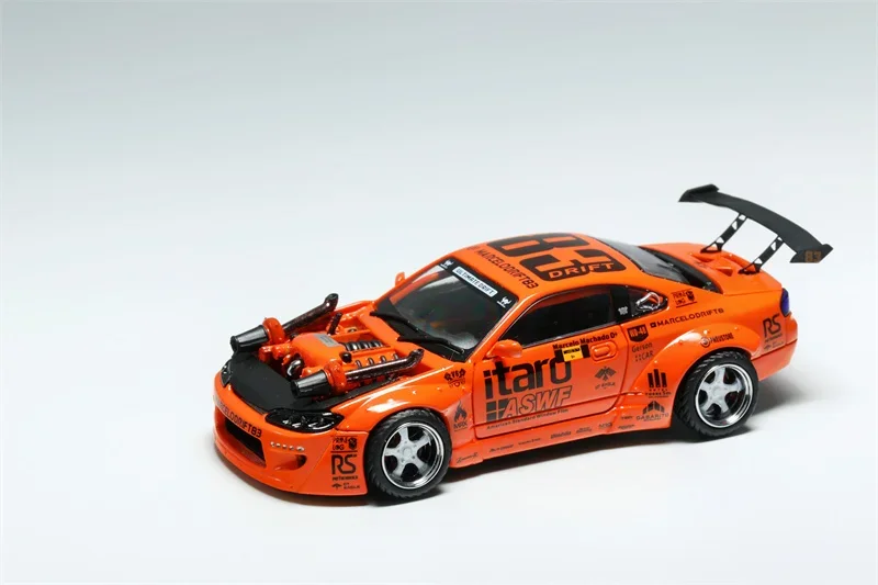 YS Model  1:64 Silvia S15 Marcelo Drift Orange Model Car