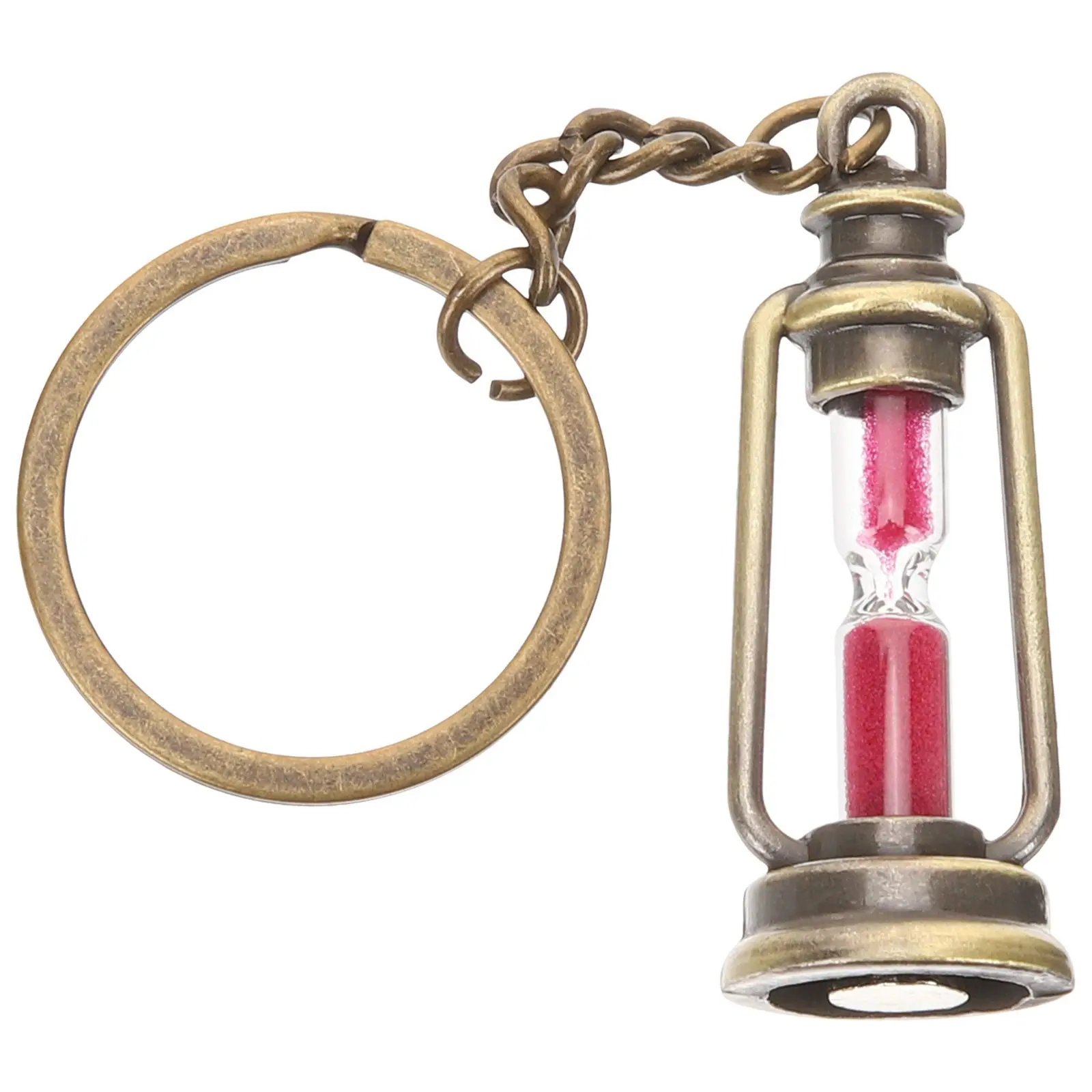 5Pcs Hourglass Metal Sand Creative Keychain Timer Unique Keychains Creative Retro Gifts for Women Men Backpack Charm