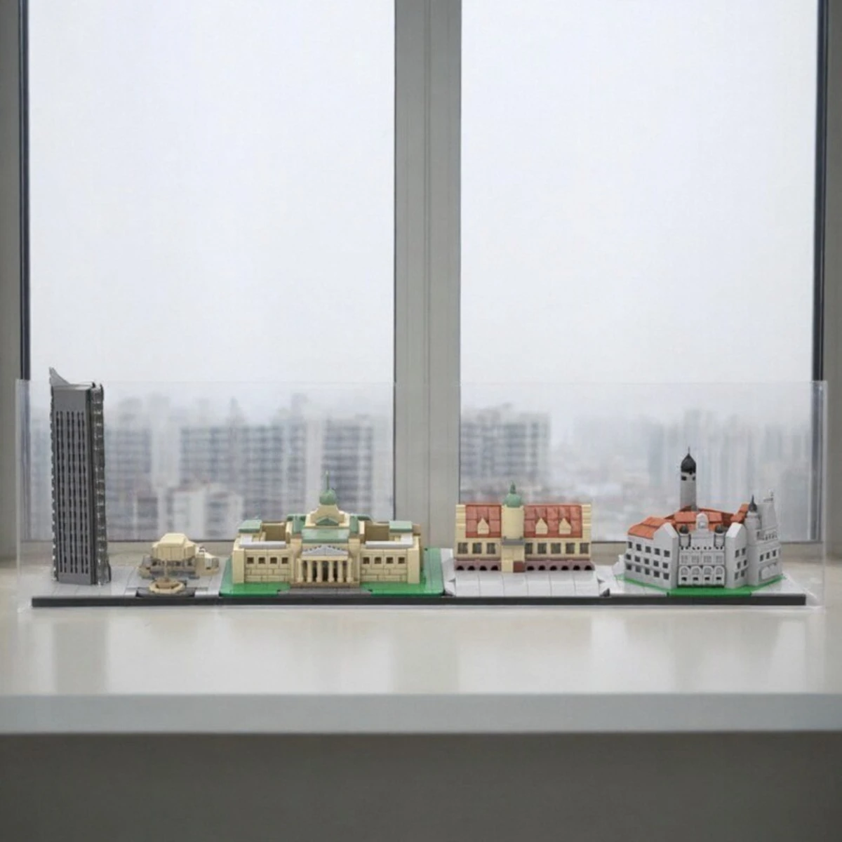 Blocs de construction créatifs avec vue sur la rue, Architecture de ville allemande, MOC, modèle d'horizon de Leipzig, jouet d'assemblage pour enfants, ornement cadeau d'anniversaire