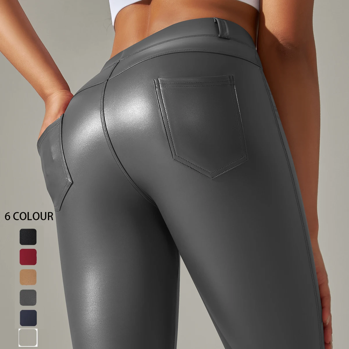 Trendy New WOMEN'S Leggings High Waisted Tight and Sexy Leather Pants Colorful Yoga Pants for Women