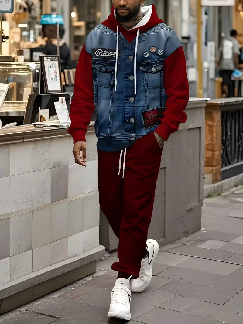 

Мужские комплекты толстовок с 3D принтом черепа самурая, осенние и зимние повседневные толстовки, брюки, комплект из двух предметов, модный свободный спортивный костюм