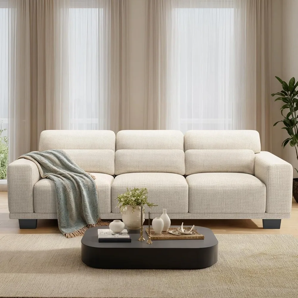 

Sofa Couch with Deep Seats and Wide Armrests,Comfy 3-Seater Futon Sofas,Modern Upholstered Couch with Removable Washable Cover