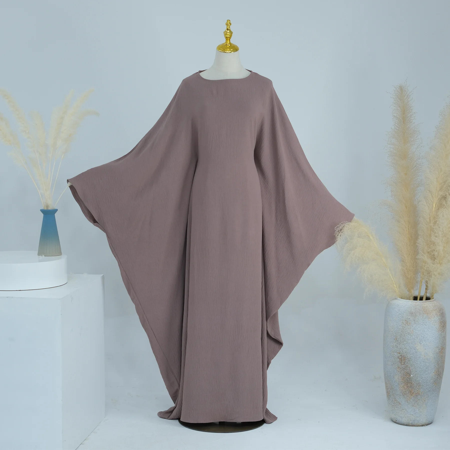 Latest Islamic Clothing Oversize Modest Abaya Women Muslim Dress Loose Prayer Batwing Sleeve Abaya Turkey Eid Ramadan Abaya Robe