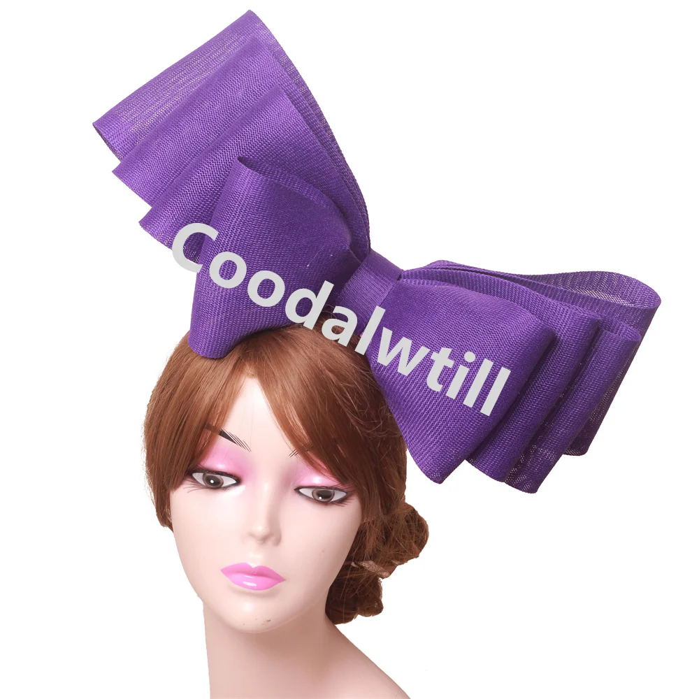 

Purple Bow Hair Fascinator Hats Headband Ladies Party Tea Headwear Women Wedding Hair Accessories Race Event Pillbox Fascinators