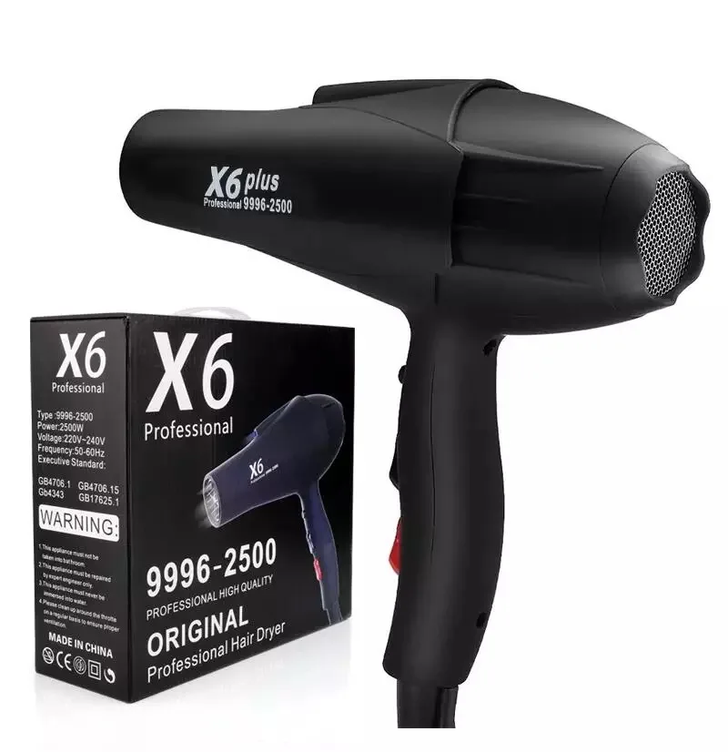 X5/X6 Plus New Negative Ion Hair Dryer 2400W High Power Strong Wind Speed Drier Home Electric Hair Dryer Gift Box Packaging