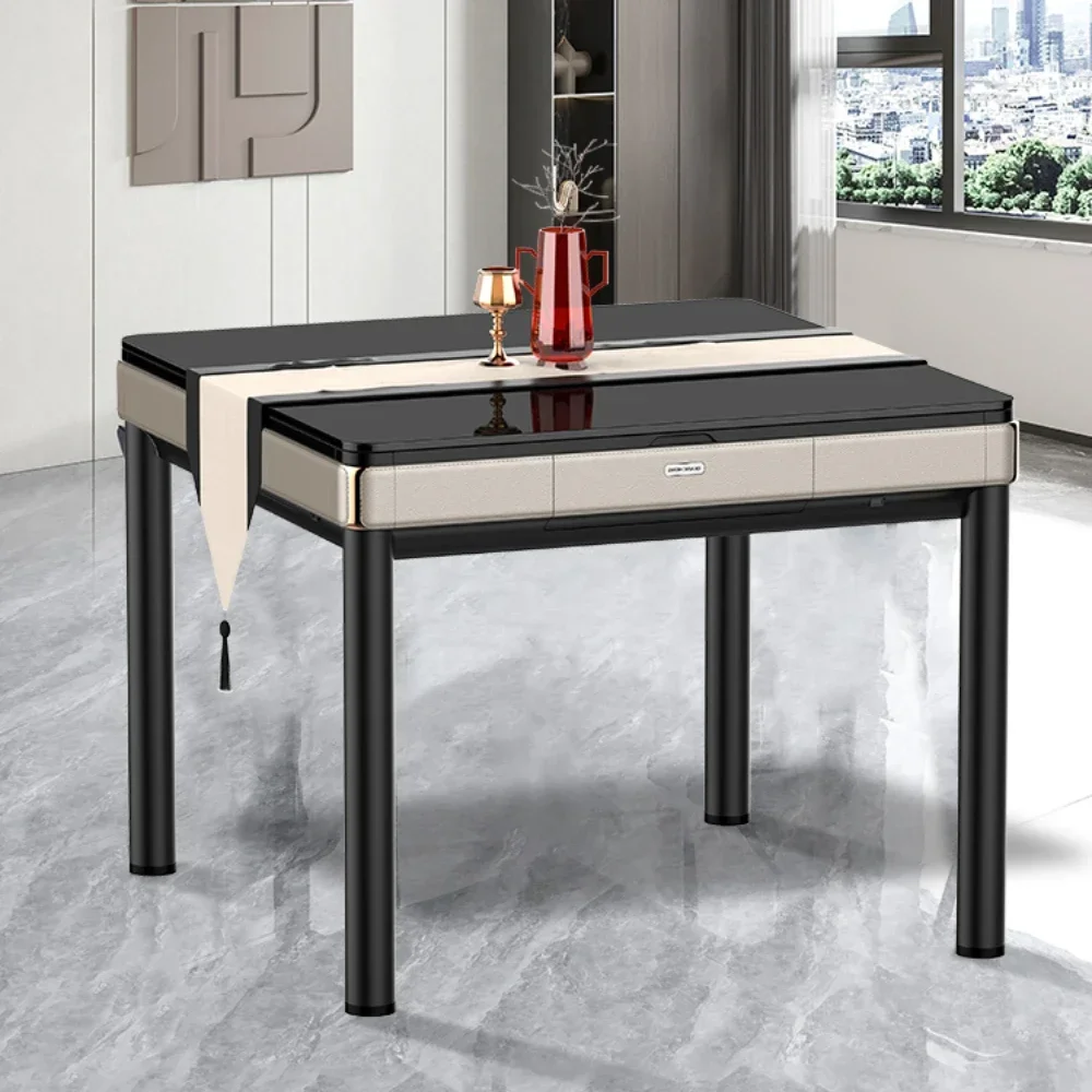 

~Автоматический обеденный стол двойного назначения, машина для маджонга, стол для маджонга, электрический бесшумный шкаф из закаленного стекла и карточная комната для дома