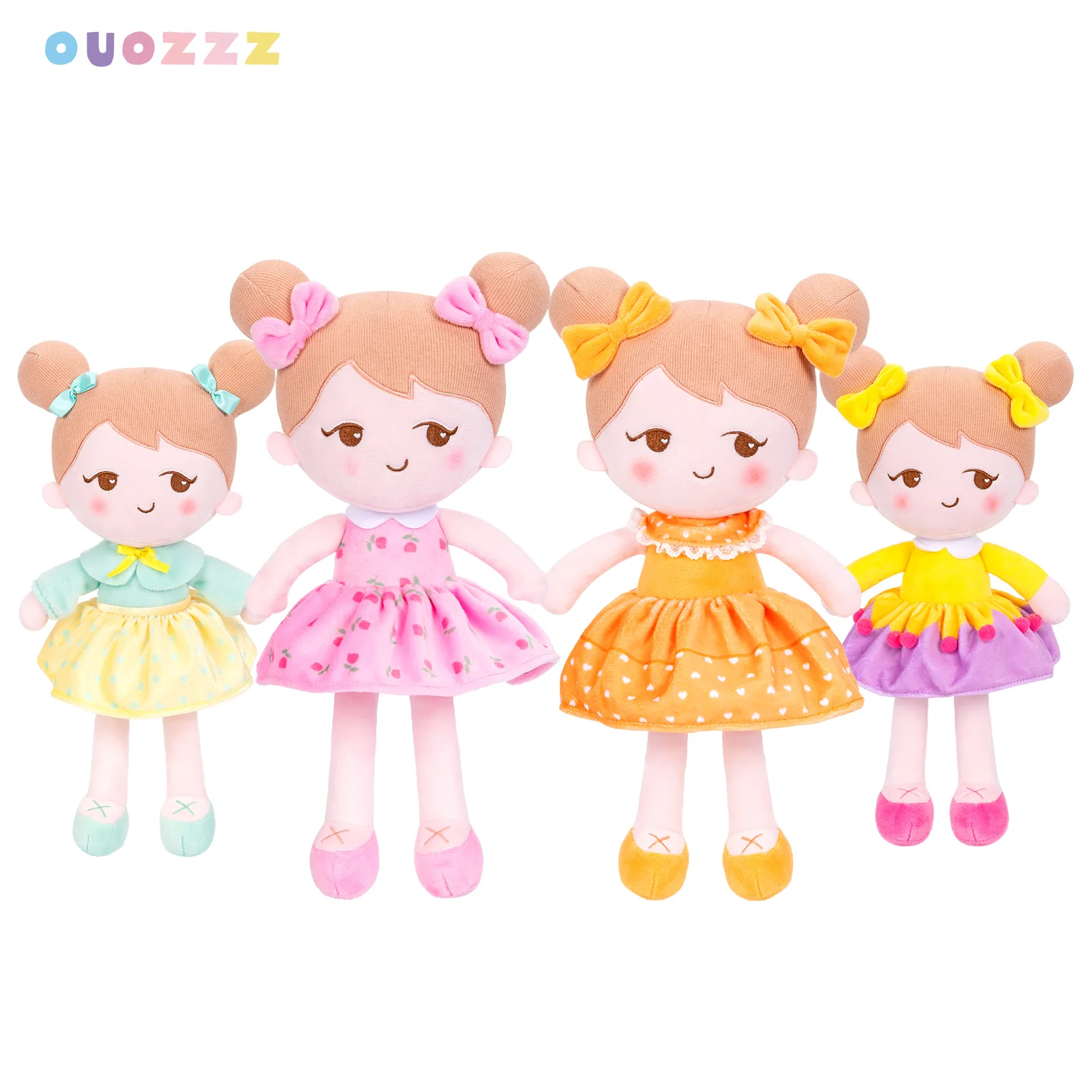 OUOZZZ Plush Doll Toys Soft Stuffed Rag Dolls Kawaii Baby Girls Doll Toys Kids Reborn Dolls Christmas Gift 38cm