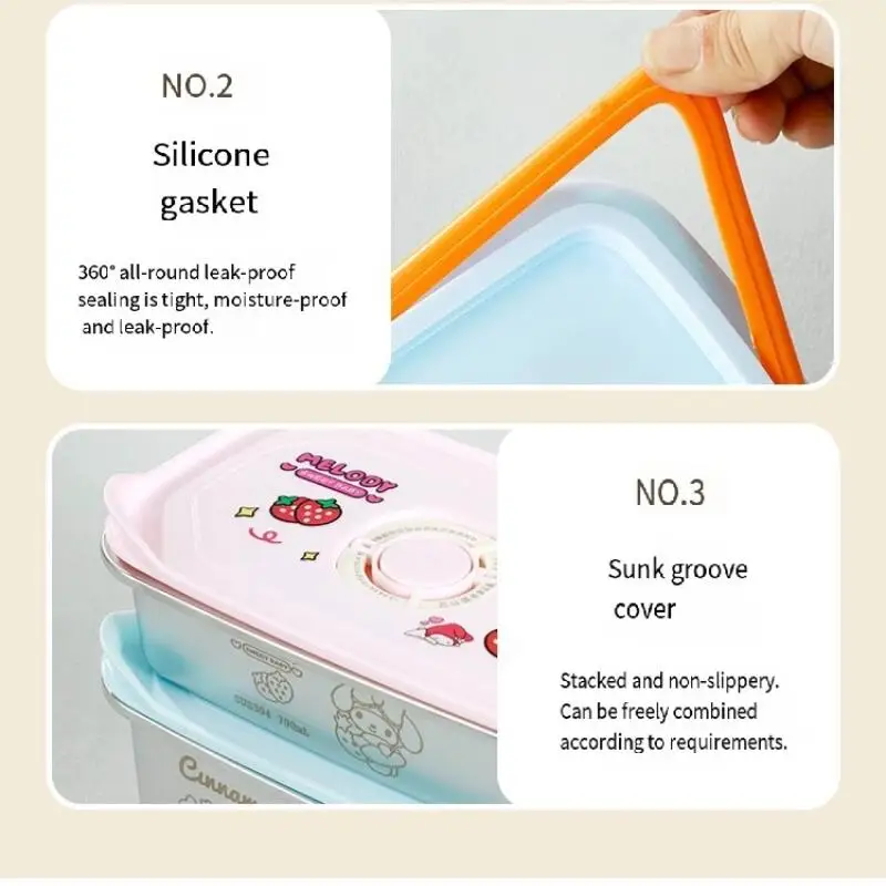 سانريو سينامورول ماي ميلودي هالو كيتي صندوق غداء للفواكه والخضروات منتج ضرب كارتون كاواي سعة كبيرة في الهواء الطلق