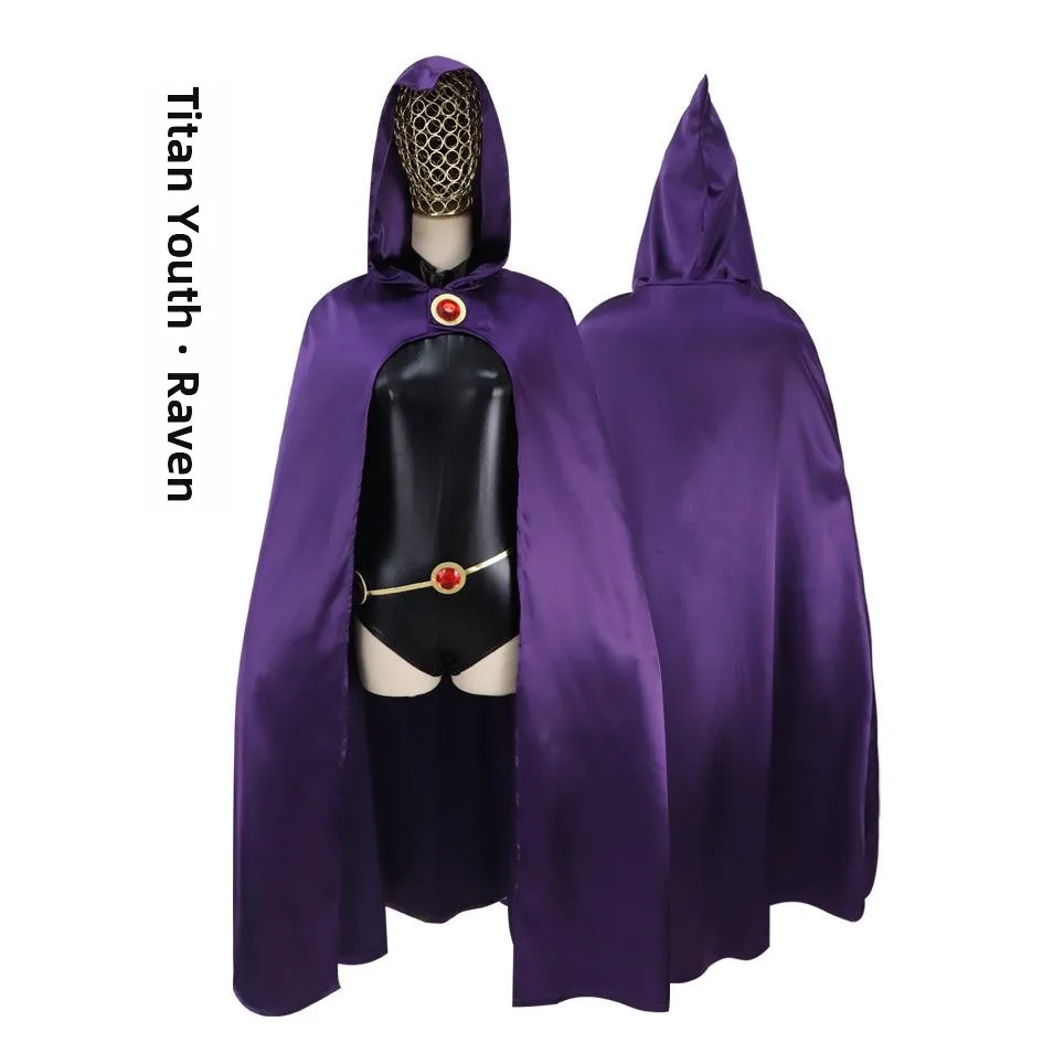 コミックヒーローコスプレ衣装-ハロウィンパフォーマンスコスチューム-タイタン-レイヴン-ティーンタイタンズゴー！-漫画キャラクターの女性の伝統的な服装