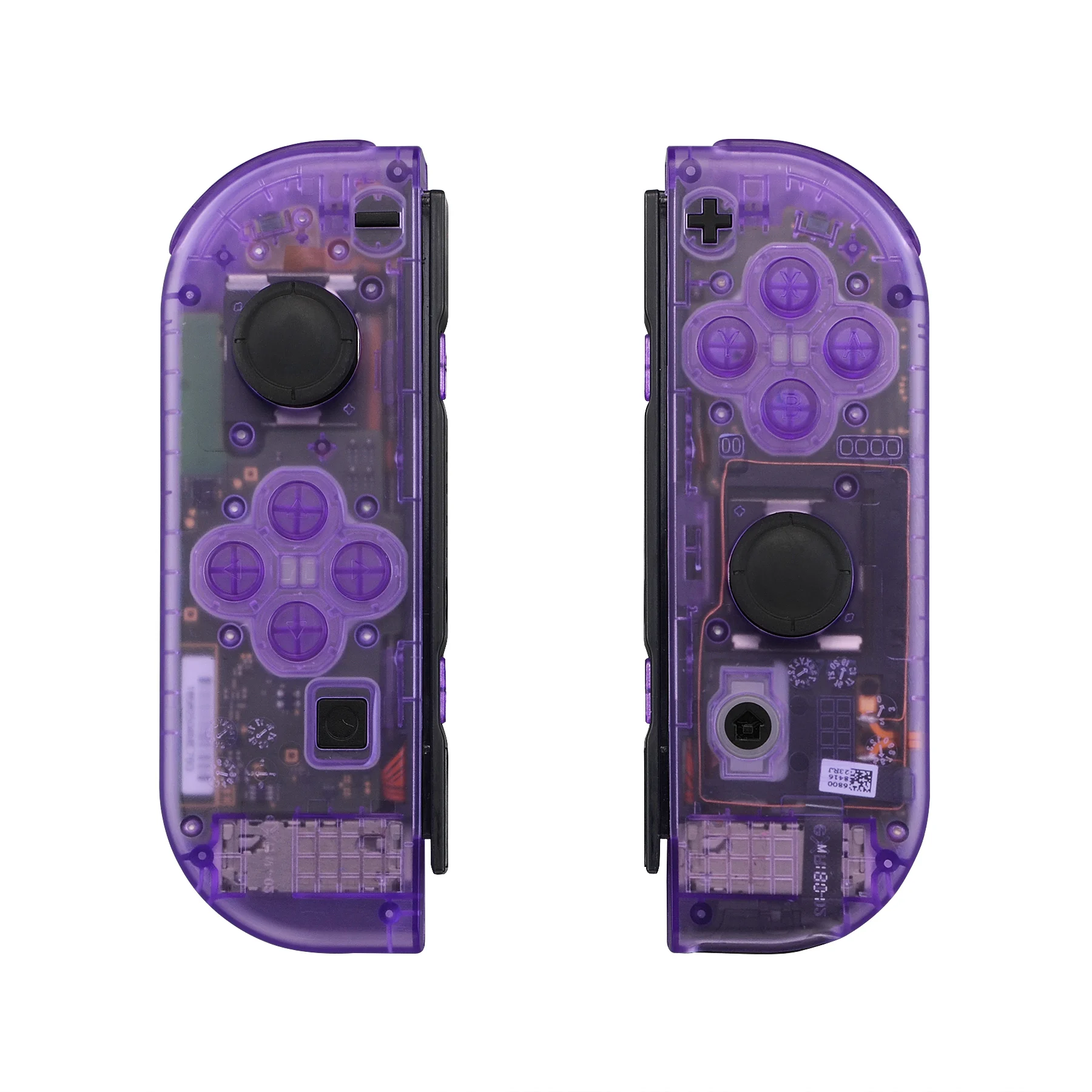 eXtremeRate Housing Shell W/Full Set Buttons for Nintendo Switch JoyCon & OLED JoyCon - Clear Atomic Purple