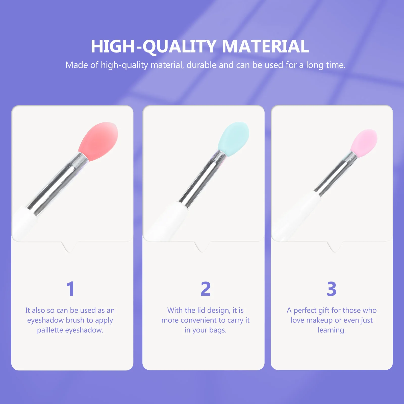 6 個のシリコンリップブラシポータブルリップスティックアプリケーター正確なメイクアップを実現するためのアイシャドウブレンドツール蓋付き旅行用