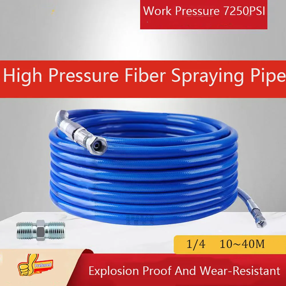 10-40M High-Pressure Cleaning Tube 7250PSI Airless Spraying Machine Spray Painting Hose High-Pressure Water Cleaning Hose Tool