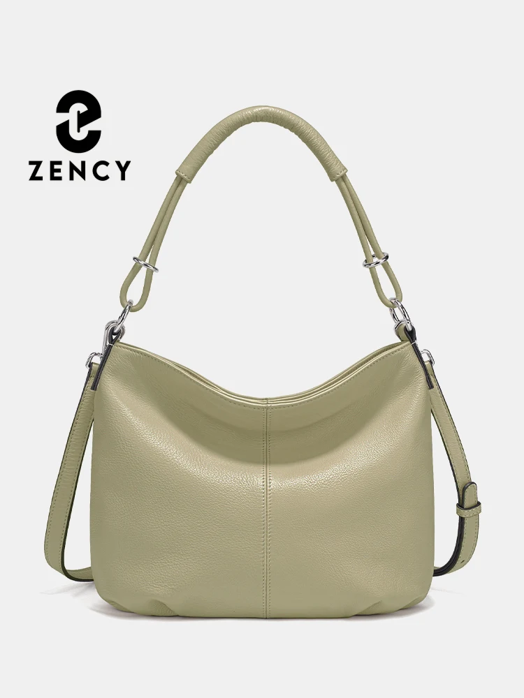 Zency Black New Women's Soft Cowhide Leather Shoulder Bag Crossbody Satchels Leather Hobo Bag Black Cowhide Natural Bag Brown