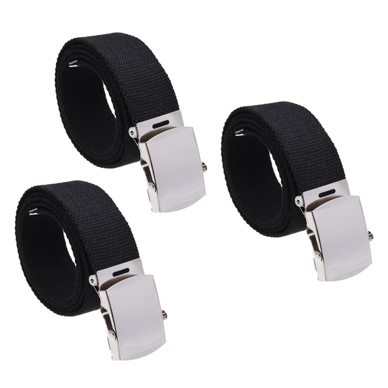 

3X Cloth Belt Waistband Band Belt Black Men 38mm