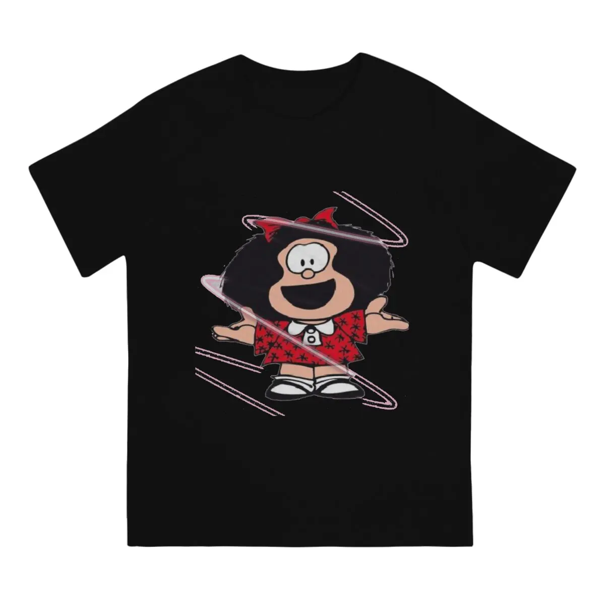 Mafalda Quino Comics Manga Girl Happy T Shirt Polyester Goth Men Tees Summer Clothing Harajuku Crewneck TShirt