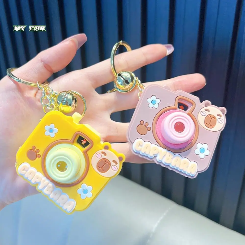 

with Flashlight Capybara Projection Camera Keychain Projection Simulation Luminous Capybara Mini Camera Keyring Creative Cartoon