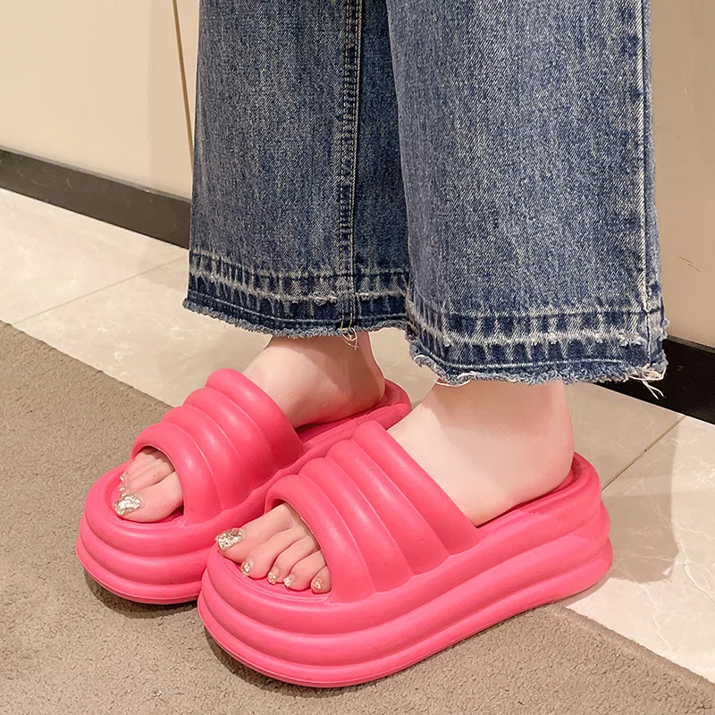 Litfun Fashion Women Slippers Beach Slides Solid Color Female Thick Sole Sandals Anti-Slip Light Indoor Shoes Comfort Flip-Flops