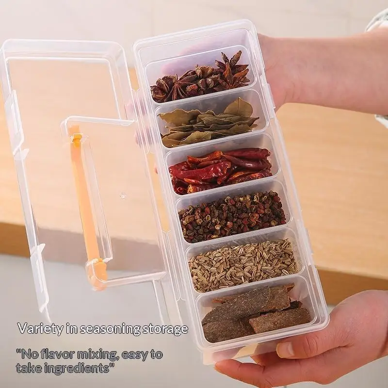 7-teiliges Werkzeug-Organizer-Set, transparente Aufbewahrungsbox mit Trennwänden, tragbarer Koffer für Gewürze, Perlen, kleine Hardware-Zubehörteile – Detail 3