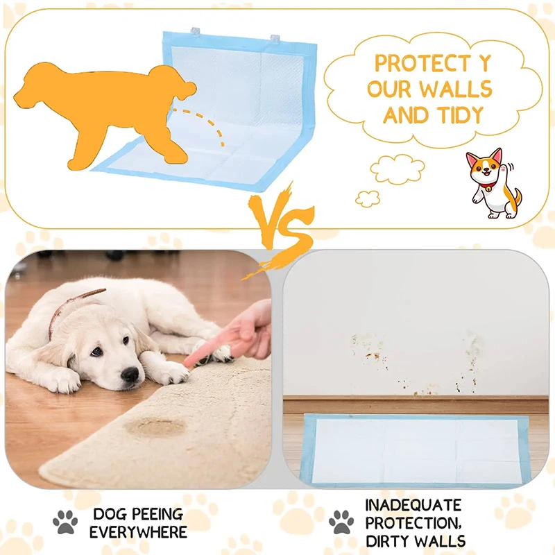 4/6Pcs Invisible Puppy Pad Holder Wall Pee Pad Holder Clear Dog Potty Training Pad Holder Sticky Pee Pad Wall Clips