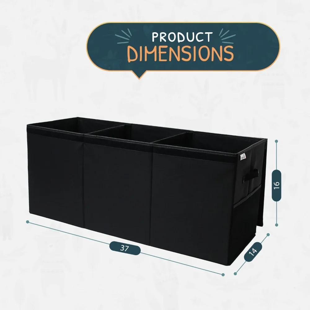 منظم صندوق لعبة قوي قابل للطي مع غطاء وفواصل لتخزين ألعاب الأطفال #2