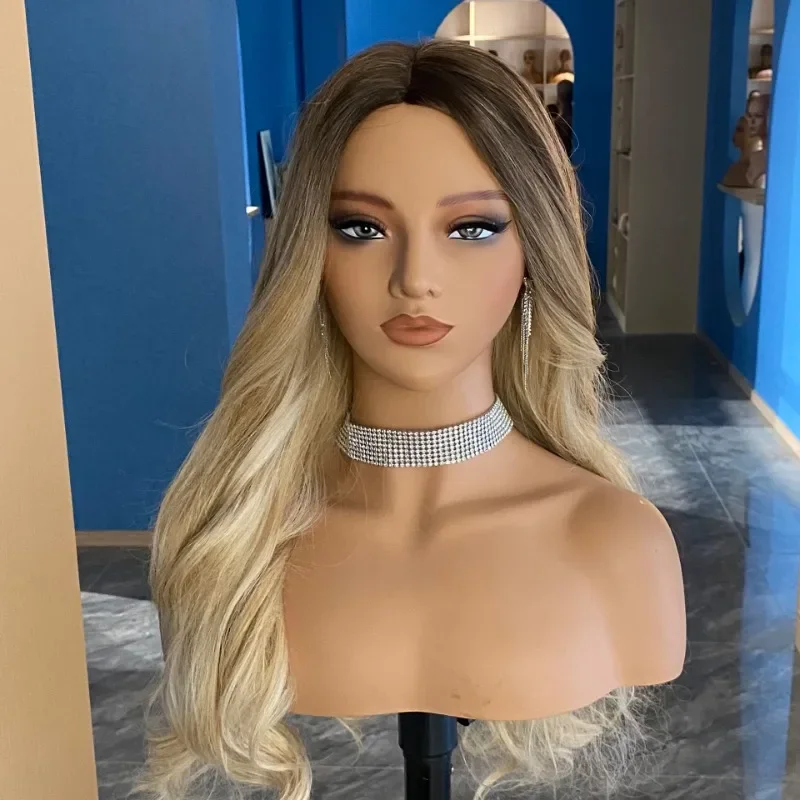 Female Wig Display Manikin Head Realistic Mannequin Dummy Head with Shoulders for Wigs Hats Jewelry Display