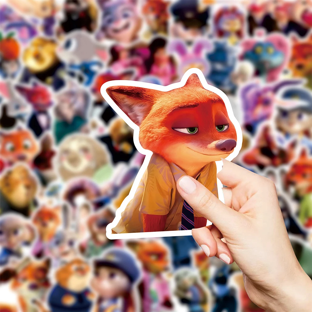 

10/30/82pcs Cute Disney Anime Zootopia 2 Cartoon Stickers Waterproof DIY Skateboard Phone Diary Funny Nick Graffiti Sticker Pack