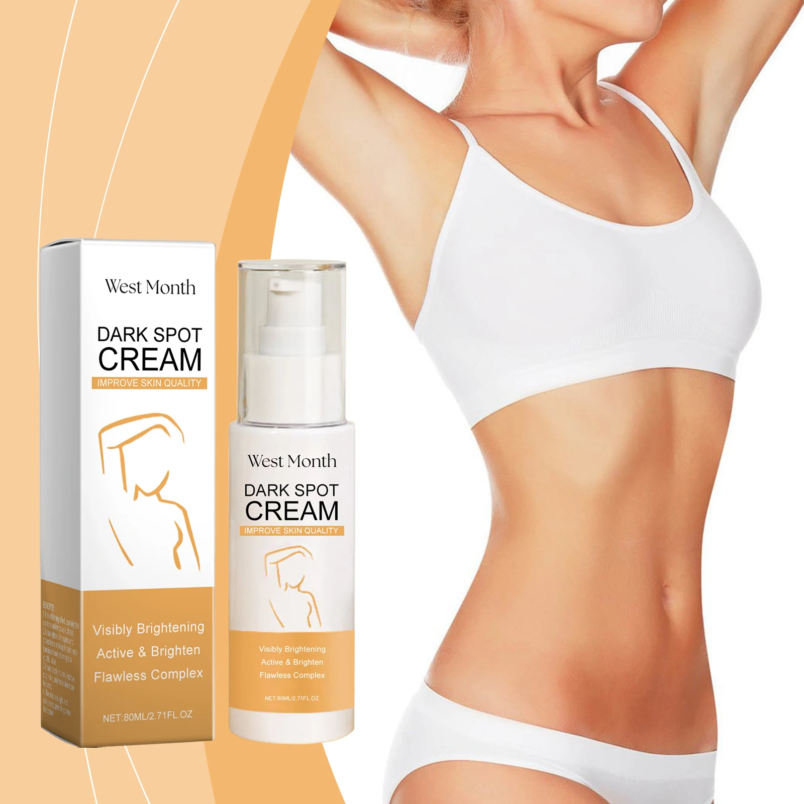 Body Whitening Cream Fade Joint Elbow Knee Armpit Pigmentation Underarm Melanin Bleaching Moisturizing Dark Spot Corrector Cream