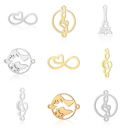 10pcs/lot World Map DIY Charms Wholesale 316 Stainless Steel Pi Jigsaw Puzzle Connectors Charm Arrow Jewelry Pendant