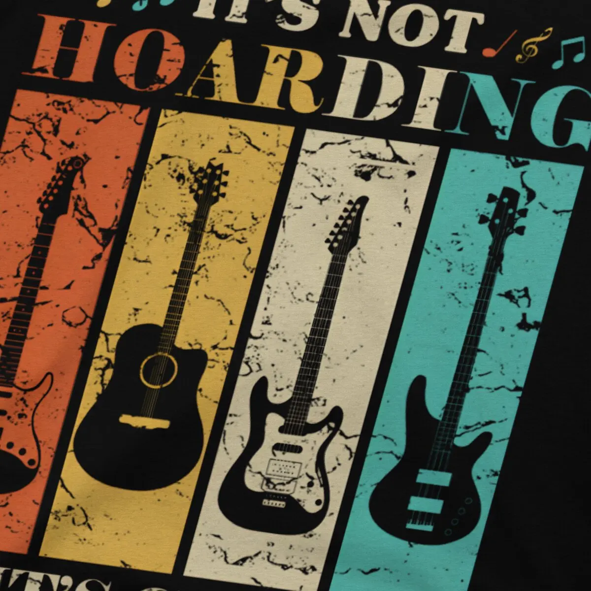 Hoarding Man\'s TShirt Guitar Rock O Neck Tops T Shirt Funny Birthday Gifts