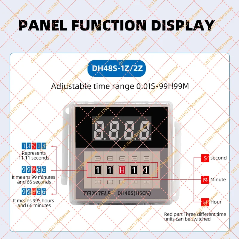DH48S Series Digital LED Time Relay, Power-On Delay Timer Switch with Relay Base