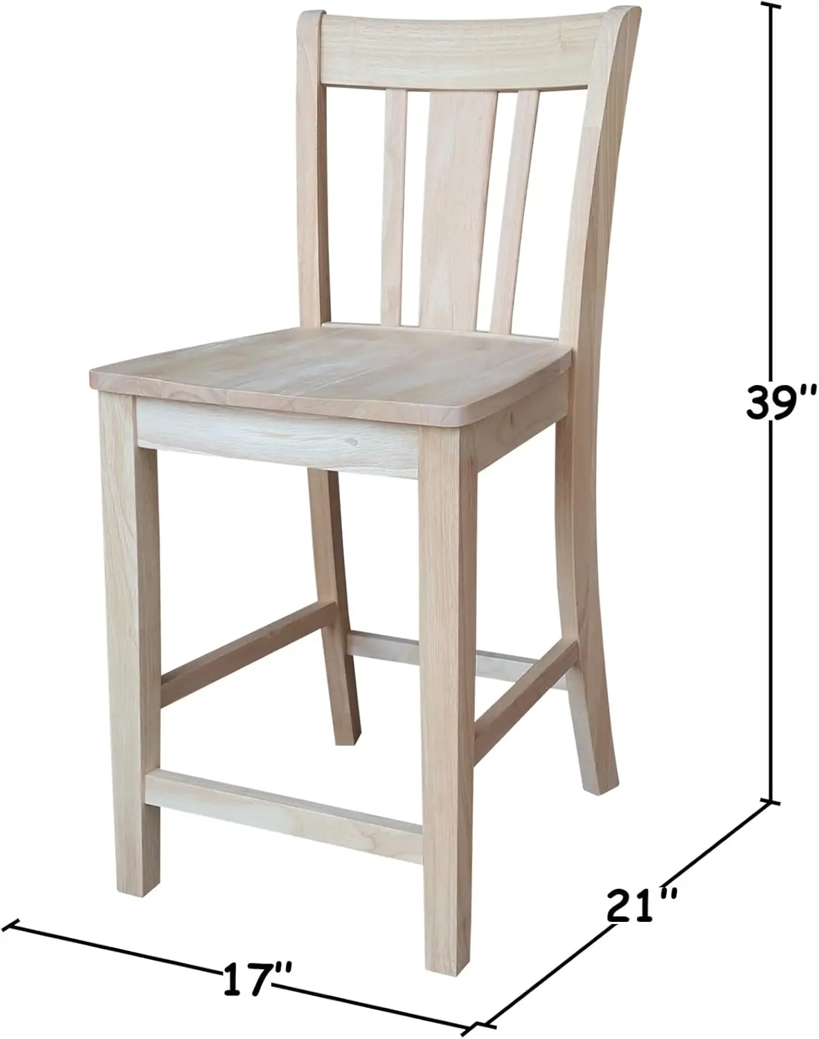IC International Concept, San Remo Counter stool 225Lbs ความจุ WT, ไม้จริงแข็ง, parawood ที่แข็งแรง, ความสูงของที่นั่ง24 ", DIY,