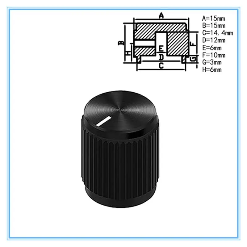 Picture 6: ABLB-10PCS Guitar Effect Pedal Knob Metal Black Potentiometer Knob Anodized Aluminum Amp Pot Knob 15X15mm Durable