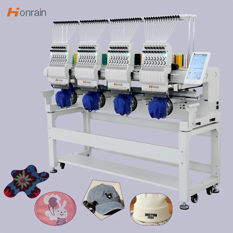 High Speed 4 Heads Computerized Embroidery Machine Flat Hat Automatic Embroidery Machine Digital Embroidery Machine for Cap