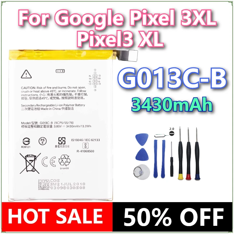 

Brand New G013C-B 3430mAh Replacement Mobile Phone Battery For Google Pixel 3XL Pixel3 XL Phone Batteries +tools