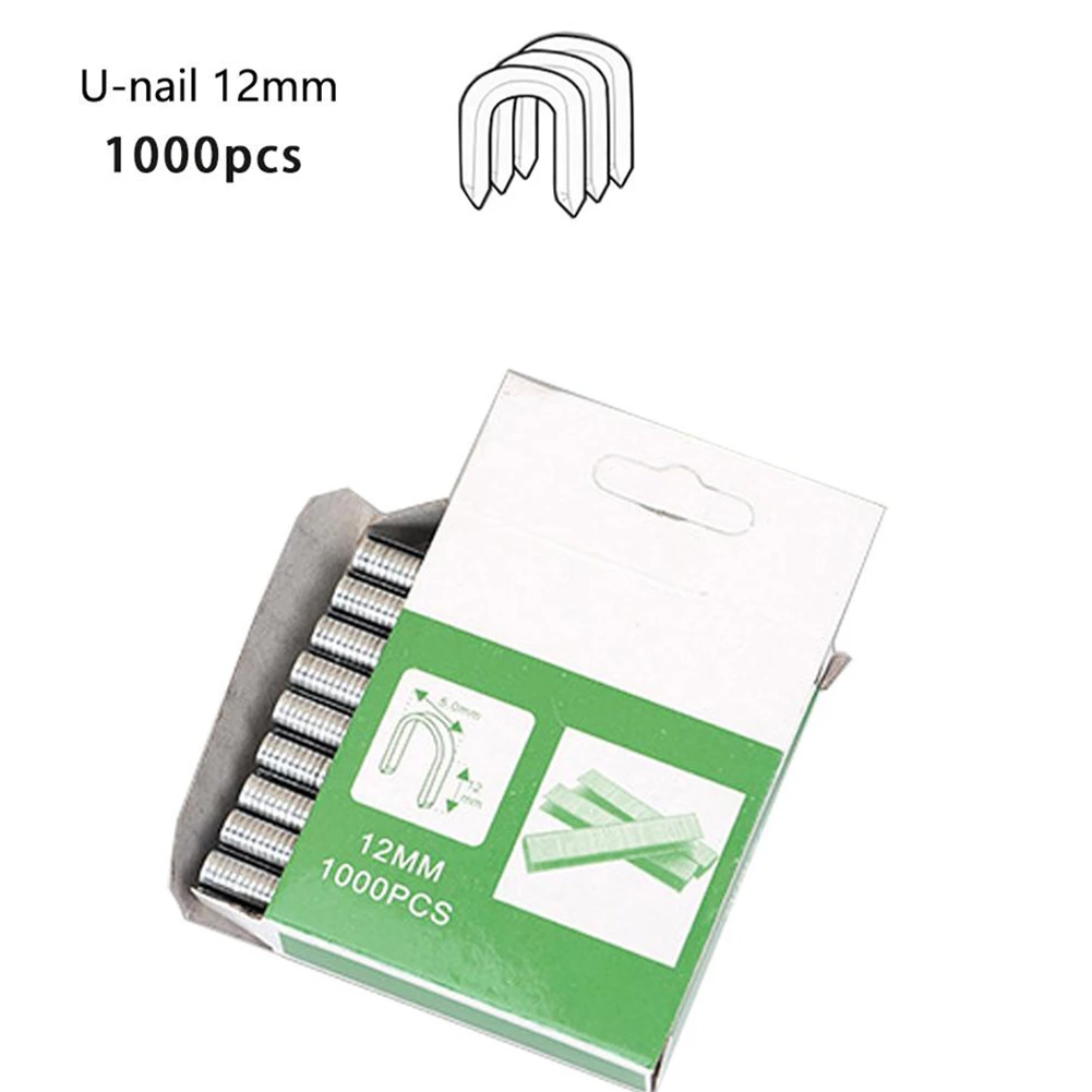 1000Pcs Set U/Door/T Shaped Nail Shaped Staples 12mm/8mm/10mm For Wood Furniture Household Use/wood Processing/fixed Line Tools