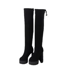 European and American fashion over the knee boot 2023 new stovepipe women boots 15 cm super high with long boots sexy high boots