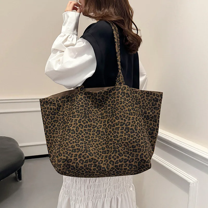 

New Retro Double-Sided Canvas Bag Casual Fashion Shoulder Bag Commuter Tote Bag