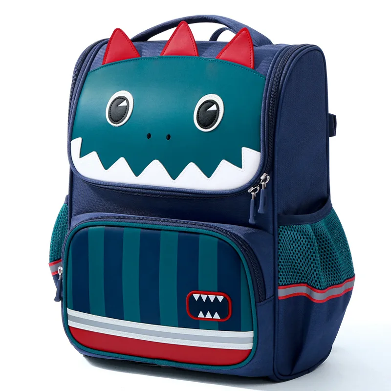 Kids Boys Primary School Students Cartoon Backpacks Ultra-light Back Protection 1-6 Grades Schoolbag Back Pack with Pencil Bag