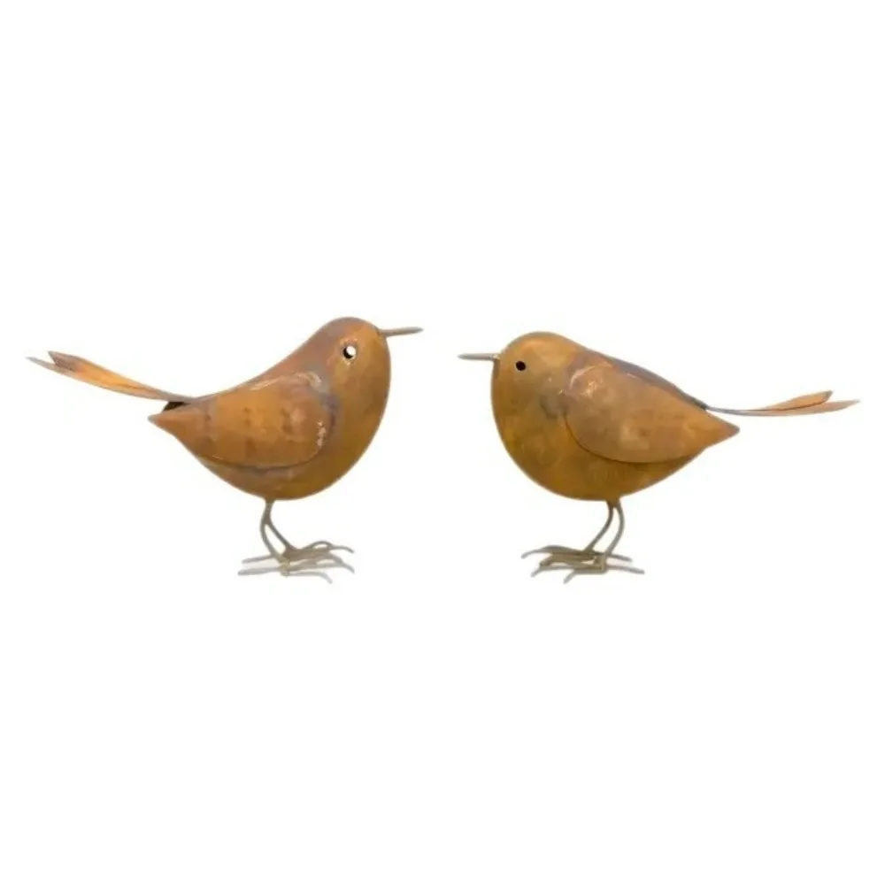 Funny Metal Bird Sculptures Rusty Rustic Garden Bird Decoration Simulation Animal Craft Iron Art Bird Ornaments Home Decoration