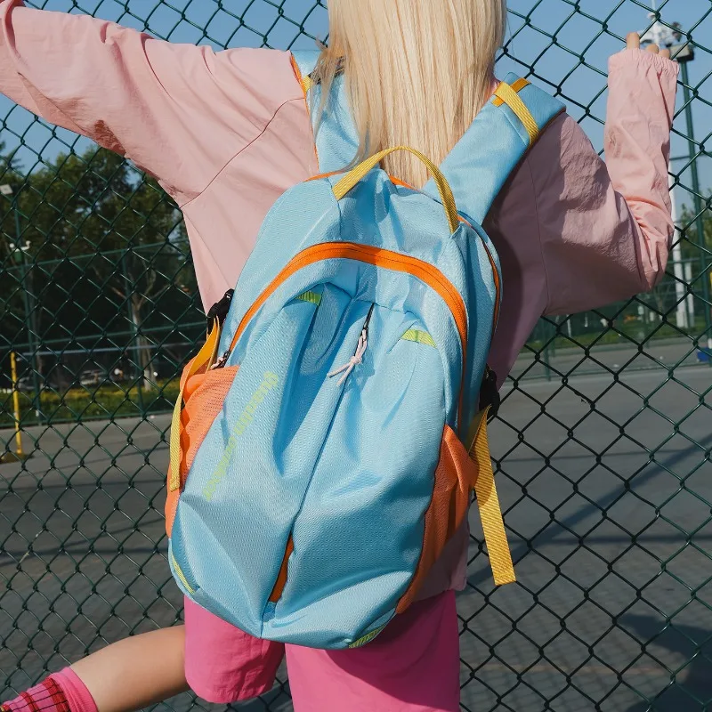 

Новый мужской и женский повседневный рюкзак контрастного цвета для занятий спортом на открытом воздухе, альпинизма, пешего туризма, рюкзак большой вместимости