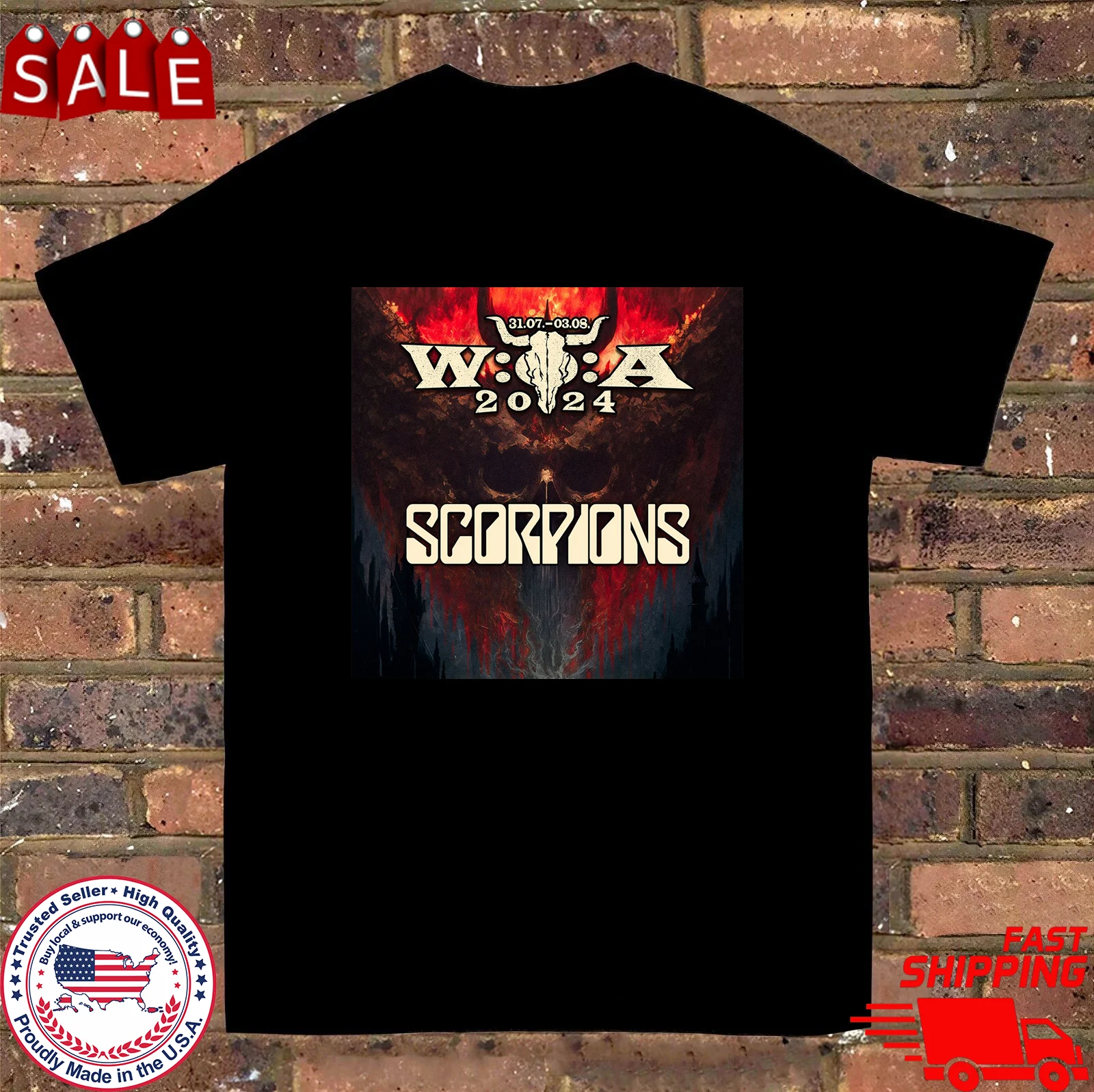 Scorpions Wacken Open Air 2024 T Shirt Full Size S-5XL BE2276