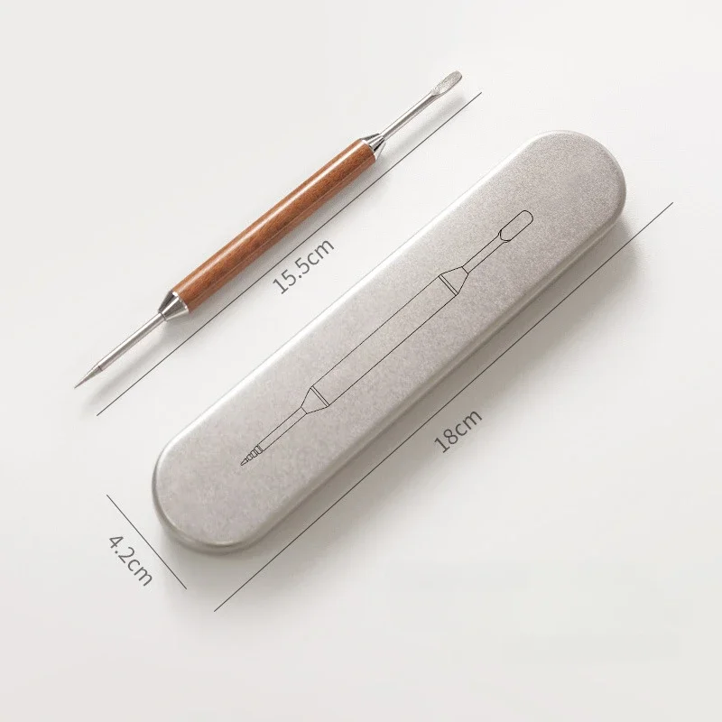 Coffee Art Needle Stainless Steel Rosewood Coffee Decorating Art Pen Flower Needle Latte Coffee Hook Coffee Accessories