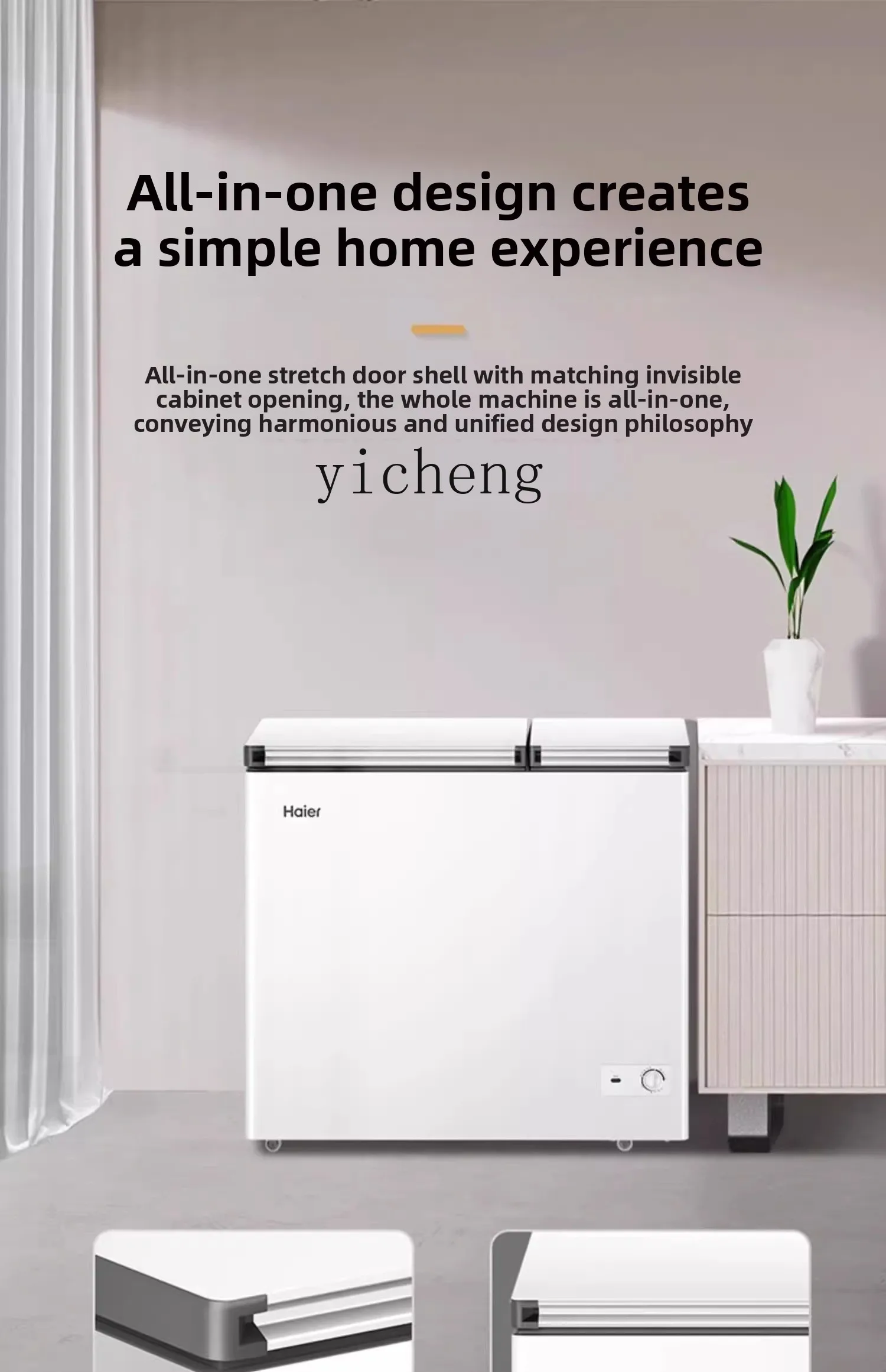 ZK freezer double temperature double room household refrigeration and freezing dual-purpose double door horizontal freezer